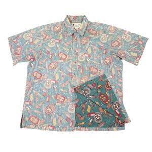Vintage Mauna Lani Hawaiian Shirt Men's XL Reverse Print Golf Francis H I Brown